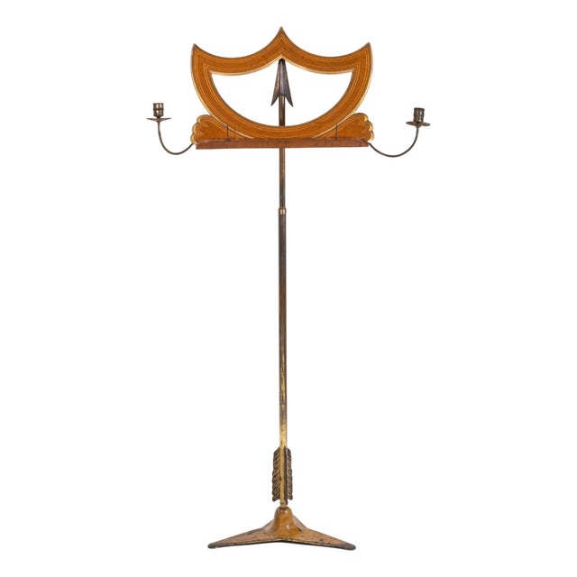 Regency Birds Eye Maple, Parcel Gilt and Gilt Brass Adjustable Music Stand attributed to Sebastien Erard, 1810s For Sale