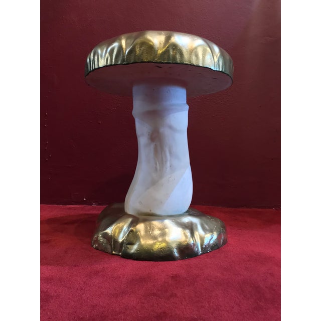 Hoffman of Pensilvania deco cast iron stool 1930’s in the shape of mushroom chair must weight about 20 pounds gold and...