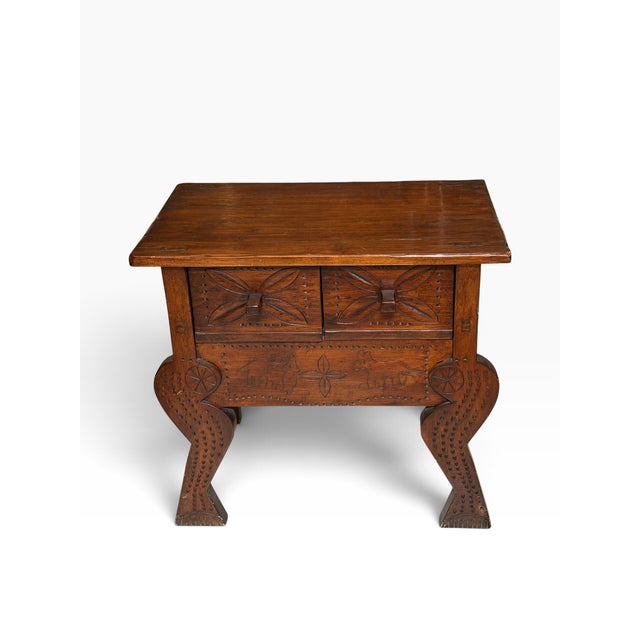 Guatemalan Nahuala Custom Carved Console or Side Table For Sale - Image 12 of 13