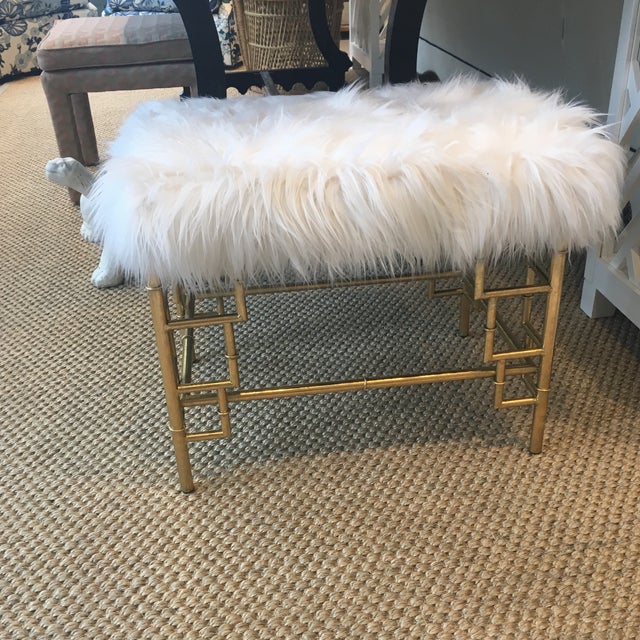 Faux Fur Brass Bench Chairish