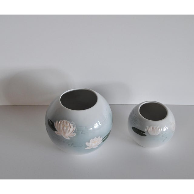 Water Lily Series Vases from Bing & Grøndahl, 1930s, Set of 2 For Sale - Image 3 of 12