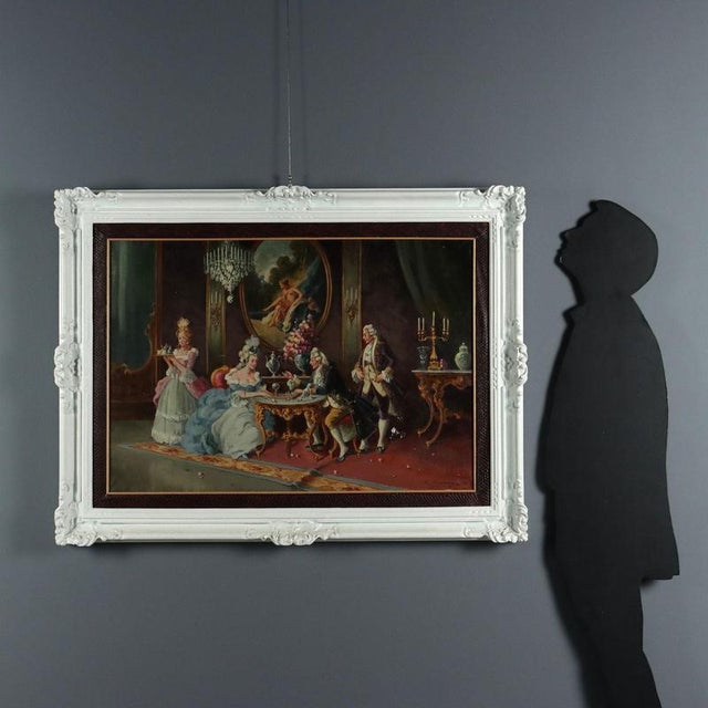 Oil on canvas. Signed lower right. Antonio Zavaga was an Italian painter from the late 19th to early 20th centuries,...