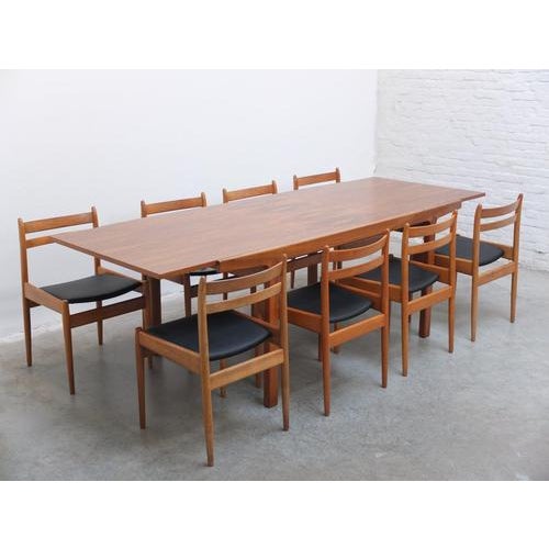 Walnut Abstracta Dining Set by Jos De Mey for Van Den Berghe-Pauvers, 1960s, Set of 9 For Sale - Image 14 of 17