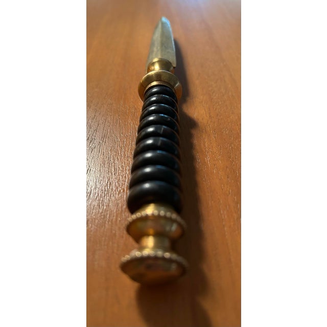 Traditional Vintage Brass Letter Opener For Sale - Image 3 of 5