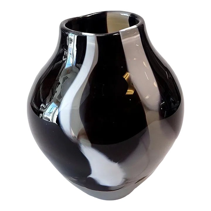 Contemporary Jesse Reece Abstract Expressionist Glass Vase | Chairish
