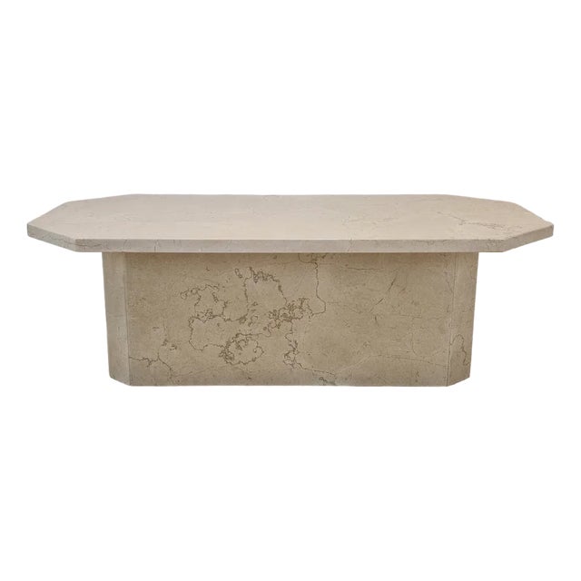 Italian Coffee Table in Travertine, 1980s For Sale