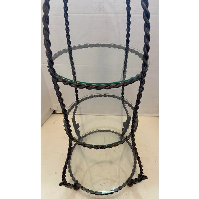 Vintage Hollywood Regency Metal Shelf Stand | Chairish