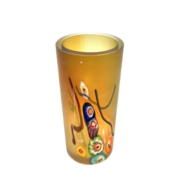 Postmodern Cylindrical Vases in Vetro Satinato with Millefiori Murrine, Murano, 1980s, Set of 2 For Sale - Image 11 of 18