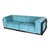 Mid-Century Modern Iroko Cornaro Sofa in Wood and Azure Velvet by Carlo Scarpa for Studio Simon, 1974 For Sale - Image 3 of 18
