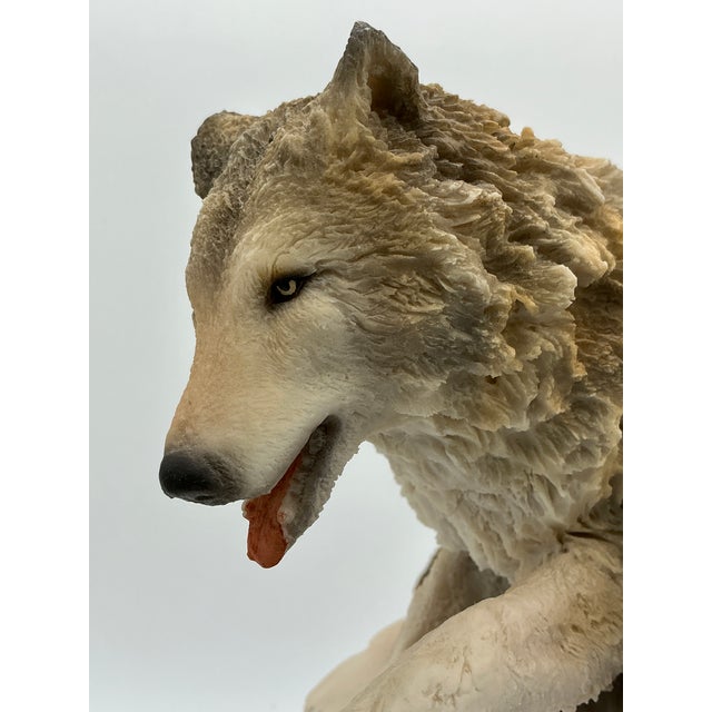 Stone Joe Zslockbower “Winter Run” Wolf Sculpture – Signed Limited Edition 590/4000 For Sale - Image 7 of 17