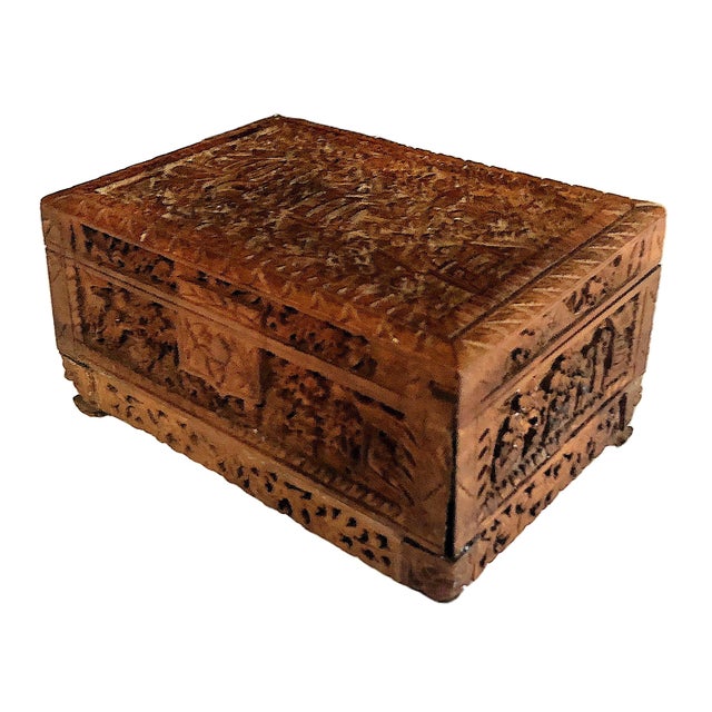 Mid 20th Century Vintage Chinese Hand-Carved Camphor Wood Box For Sale - Image 5 of 8