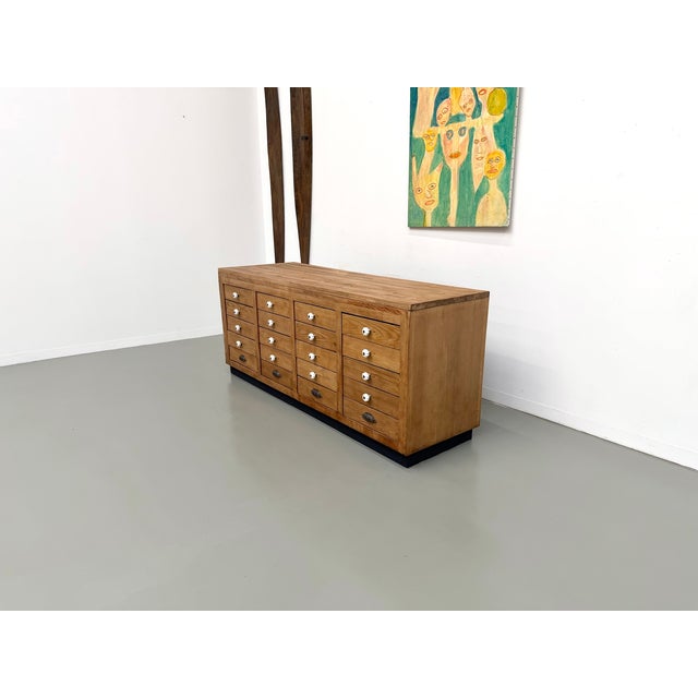 Double-Sided Display Counter with 20 Drawers, 1960s For Sale - Image 3 of 18