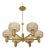 Brass and Smoke Glass German Chandelier For Sale