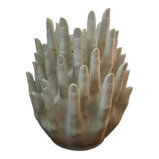 Surrealist “Touching” Vitruvian Collection Sculpture Vase Finger Candle Holder by TMS For Sale