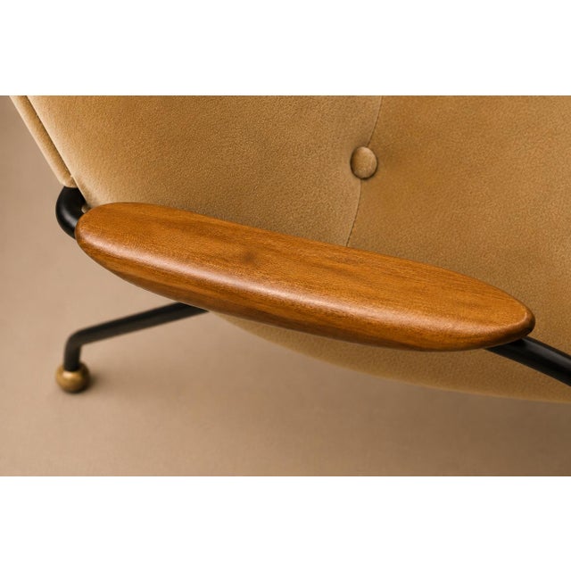Brazilian Modern Pair of Armchairs in Rosewood, Mohair & Steel by Carlo Hauner, 1950s For Sale - Image 16 of 18