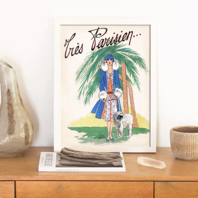 So Elegant! So Chic! So Parisian! This fashion plate from Roaring Twenties France features a high fashion flapper and her...