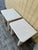 A Pair of Postmodern Custom-Made, Bull-Nose Marble Top Nightstands. Circa 1990s For Sale - Image 10 of 18