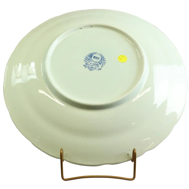 Traditional Plate, Boch Blue Delft Carriage Large White Black For Sale - Image 3 of 5