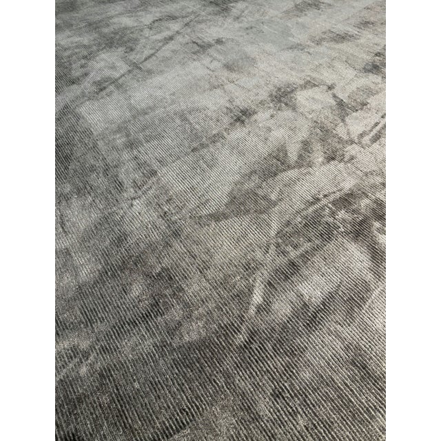 Restoration Hardware Rowe Rug – 9’ X 12’ Graphite | Hand-Knotted Wool & Viscose For Sale - Image 18 of 18