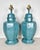 Vintage pair of faux bamboo ginger jar style lamps, newly lacquered in high gloss enamel. Heavy plaster ginger jar urn...
