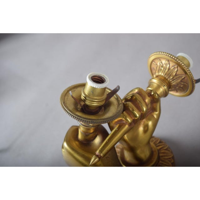 Brass Hand Wall Sconces by Andre Arbus, 1960s, Set of 2 For Sale - Image 11 of 15