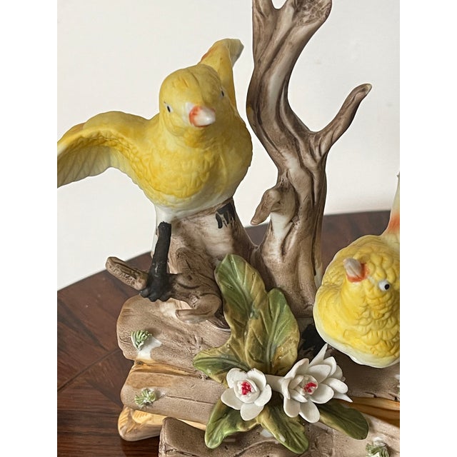 1940s 1940s Pair Bisque Porcelain Bird Sculptures Royal Crown For Sale - Image 5 of 6