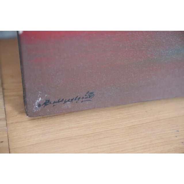 Painted colors sunset on the 2000s canvas