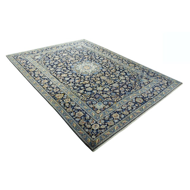 Mid-Century Modern Hand-Knotted Kashan Oriental Rug For Sale - Image 3 of 13