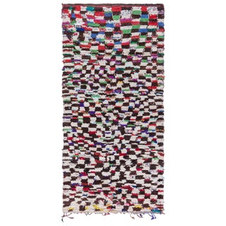 Doris Leslie Blau Vintage Moroccan Rug – Bold Abstract Checkerboard Composition For Sale