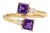 Natural Amethyst Two Stone Bypass Ring • February Birthstone Cluster Ring • Alternative Engagement Ring Us 7 For Sale