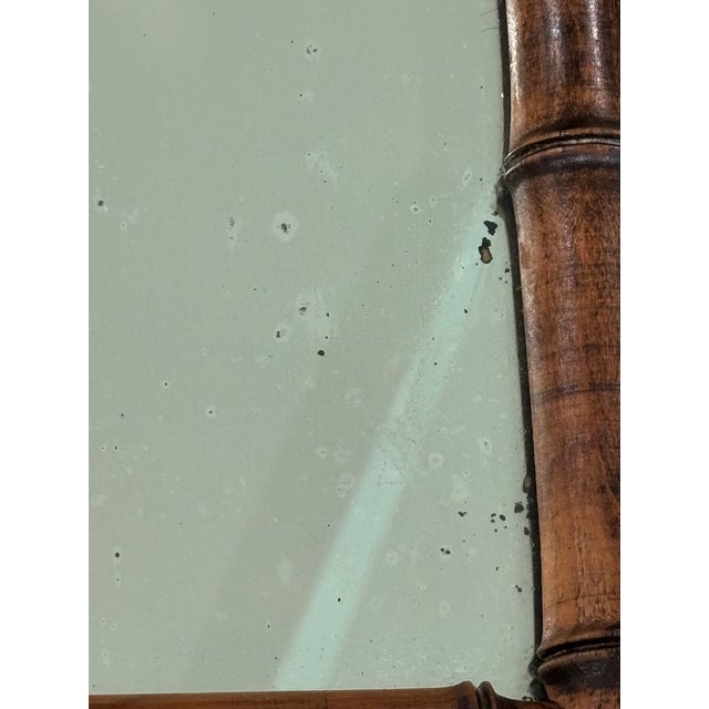 Antique French Faux Bamboo Wall Mirror, Petite Turned Wood Frame #3 of 3 Similar Mirrors Listed For Sale - Image 16 of 18