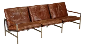 Preben Fabricius & Jørgen Kastholm for Alfred Kill 'Fk-6720' Leather Sofa, 1960s