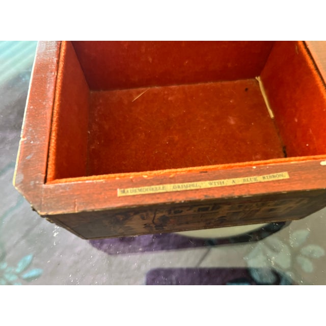Late 19th Century Late 19th Century Antique French Jewelry Box, Mademoiselle Grimpell With a Blue Ribbon For Sale - Image 5 of 7