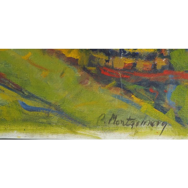 Late 20th Century Impressionist Landscape W Trees Oil Painting Patrica Montgomery For Sale - Image 4 of 4