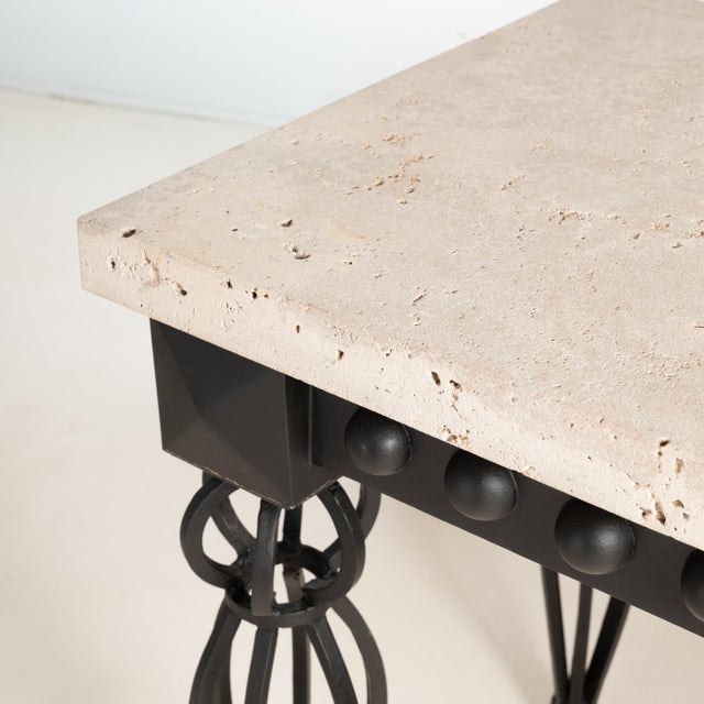 1950s Vintage Coffee Tables in Brass and Iron, 1950s, Set of 2 For Sale - Image 5 of 6