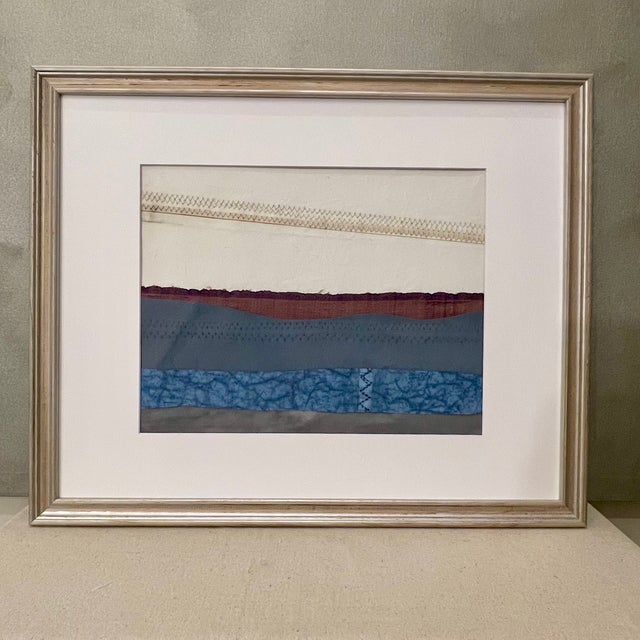 Blue Contemporary Semi-Abstract​ Mixed Media Nautical Sailcloth Landscape​ - By JJ-Hogan | the Fragments of Your Life Unify, Framed For Sale - Image 8 of 10