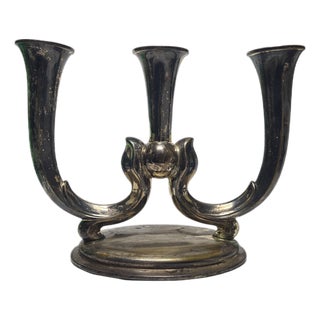 Art Deco Three-Armed Candleholder, Germany, 1950s For Sale