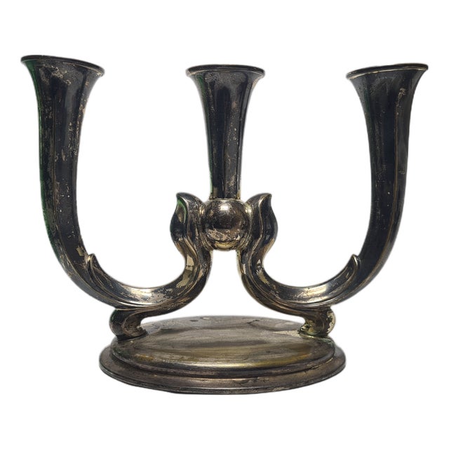 Art Deco Three-Armed Candleholder, Germany, 1950s For Sale