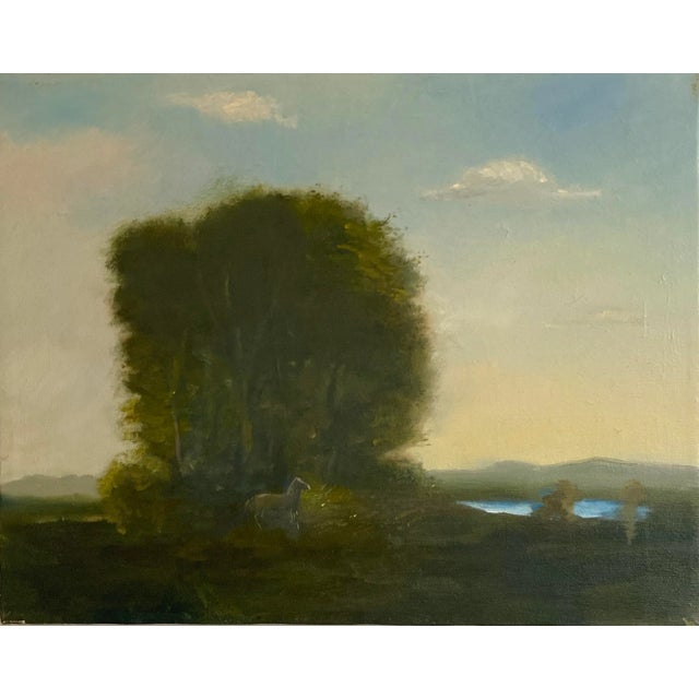 "Summer's End" Landscape Oil Painting on Canvas For Sale - Image 4 of 4