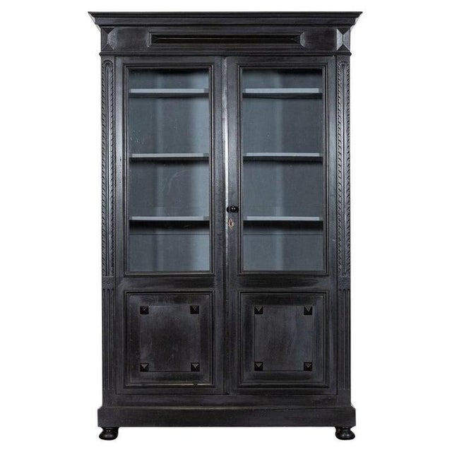 French Ebonised Glazed Display Bookcase, 1880s For Sale - Image 17 of 17