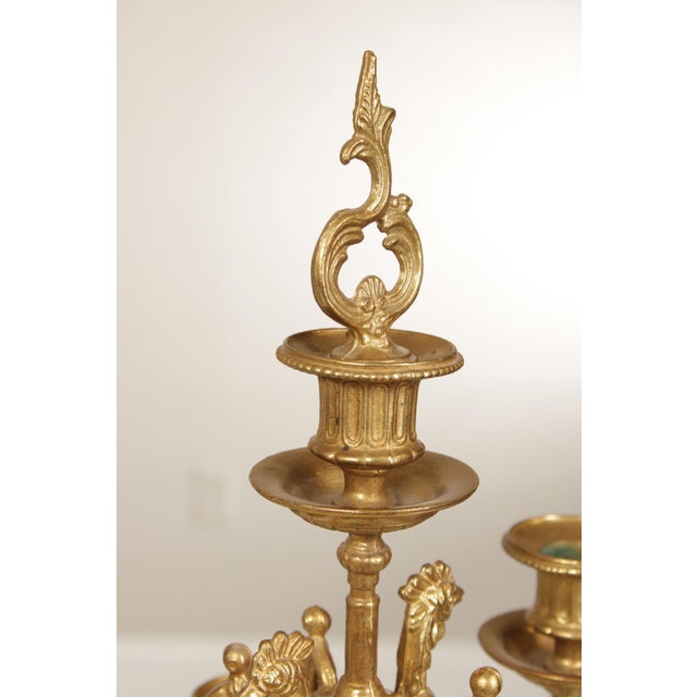 Brevettato Italian Pair of Marble and Gilt Bronze Candelabra For Sale - Image 9 of 12