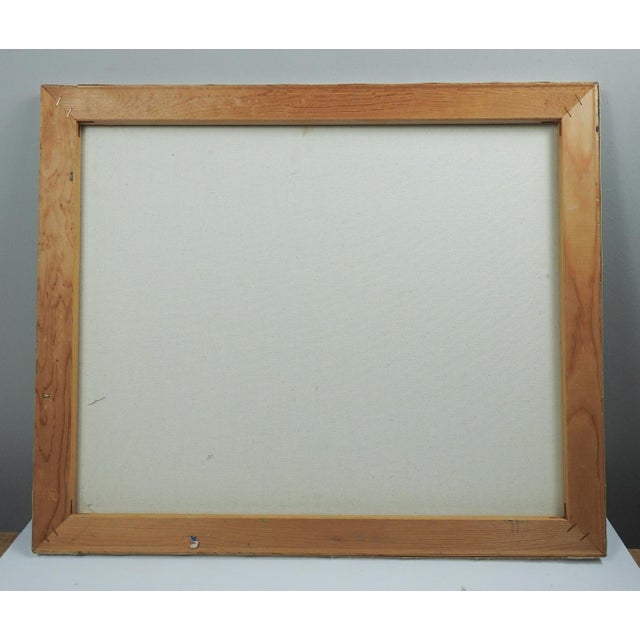 Late 20th century oil on canvas fauvist forest landscape painting. Unsigned. Unframed.