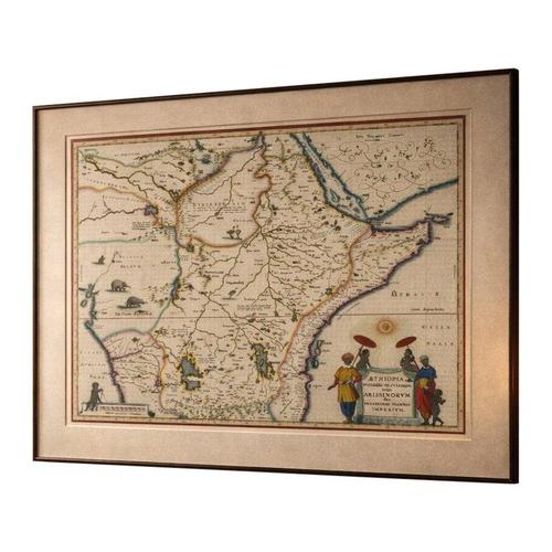 Antique Ethiopia Abyssinia Blue Map, 1642 For Sale - Image 10 of 10