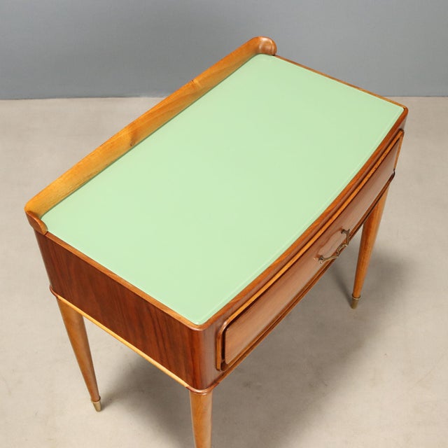 Brown Vintage Nightstands with Drawer, 1950s, Set of 2 For Sale - Image 8 of 11