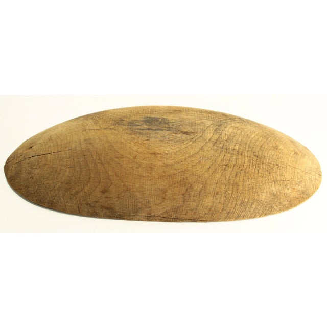 19th Century Treen Ware Hardwood Oval Bowl Small Trencher, New England For Sale - Image 11 of 12