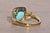 The 157th Avenue: Lab Created Robins Egg Blue Turquoise with Natural Diamonds in Yellow Gold For Sale In Philadelphia - Image 6 of 11
