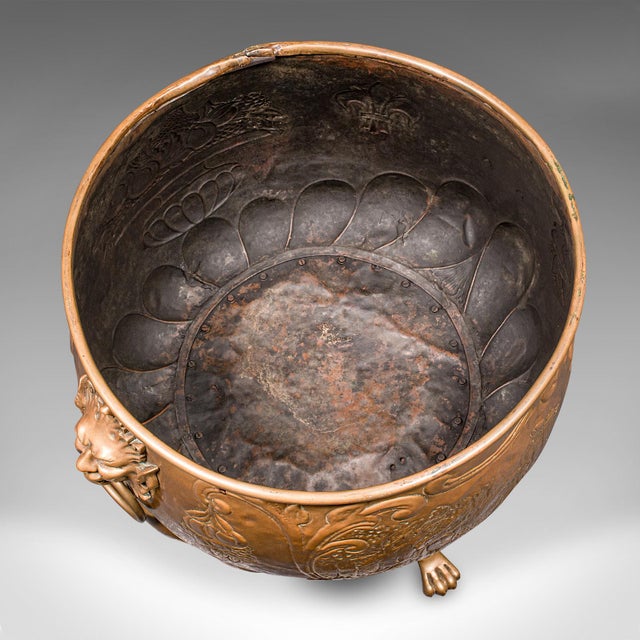1820's Large Antique Log Basket English Brass For Sale - Image 6 of 12