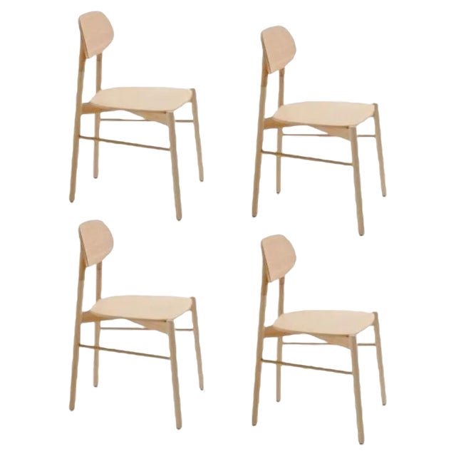 Bokken Chairs in Natural Beech by Colé Italia, Set of 4 For Sale