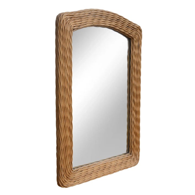 This amazing rattan wall mirror is a statement of epic boho proportions and ready to be a centerpiece of any vintage...