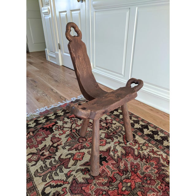 Vintage Solid Wood Primitive Birthing Chair Chairish